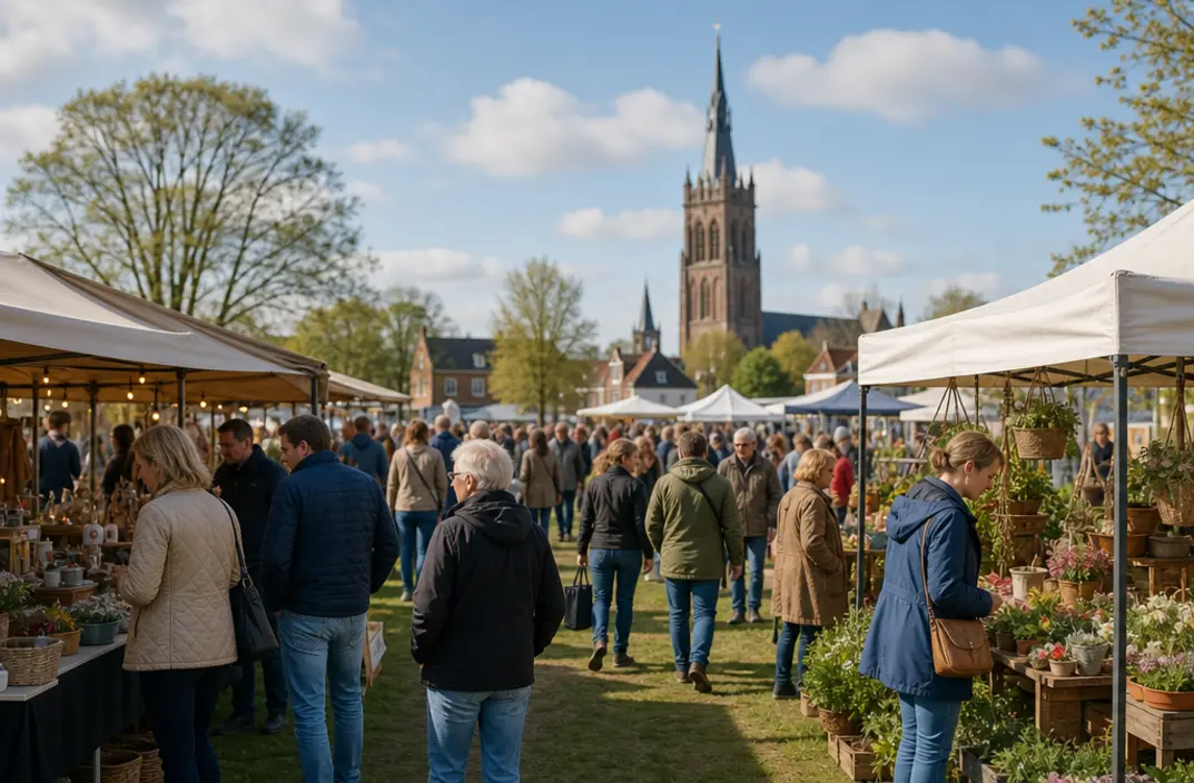 Gezellige markt op het Exercitieveld in Woerden trekt veel bezoekers